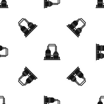 Oil processing factory pattern seamless black Illustrazione stock