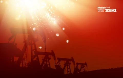 Oil pump background. Stock Illustration