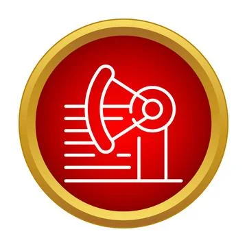 Oil pump breaking ground icon on red button Stock Illustration