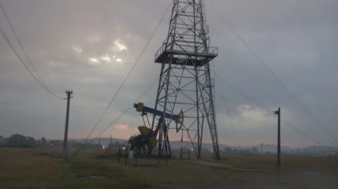 Oil Pump, Day Stock Footage 8599284