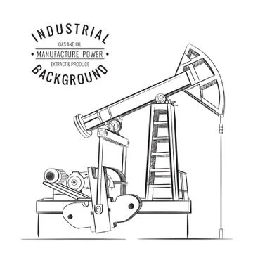 Oil pump isolated. Stock Illustration