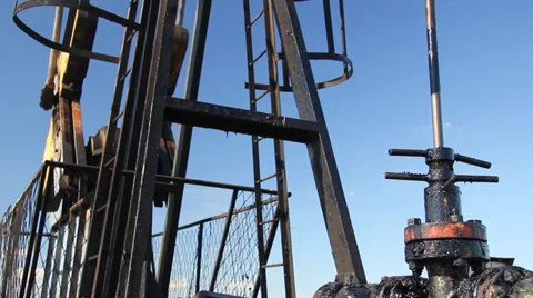 Oil Pump Jack Stock Footage 34638541