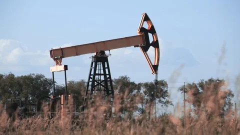 Oil pump jack Stock Footage 83633288