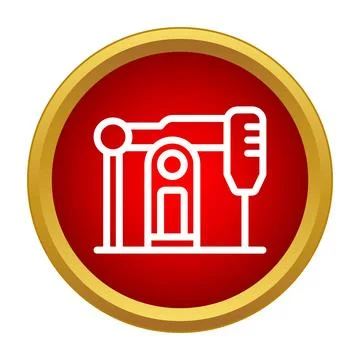 Oil pump jack icon representing petroleum industry concept Stock Illustration