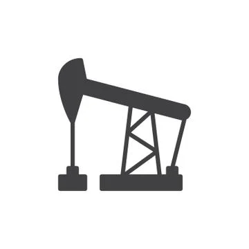 Oil pump jack icon vector, filled flat sign, solid pictogram 스톡 일러스트