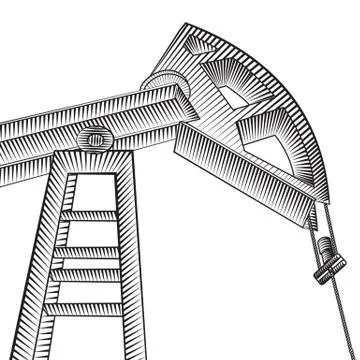Oil pump jack. Stock Illustration