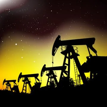 Oil pump jack. Stock Illustration