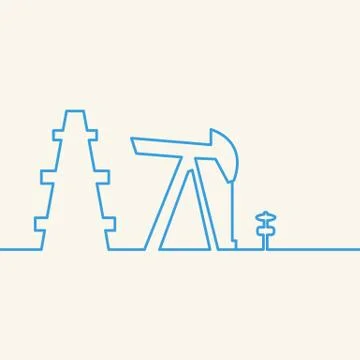 Oil pump jack. Stock Illustration