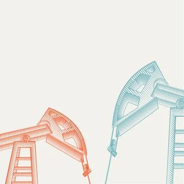 Oil pump jack. Illustrazione stock