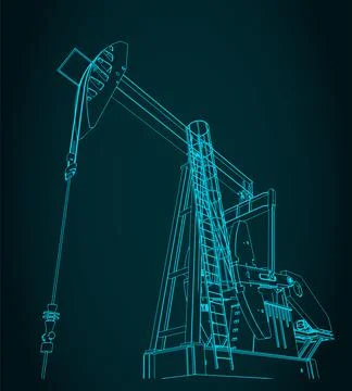 Oil pump jack Illustrazione stock