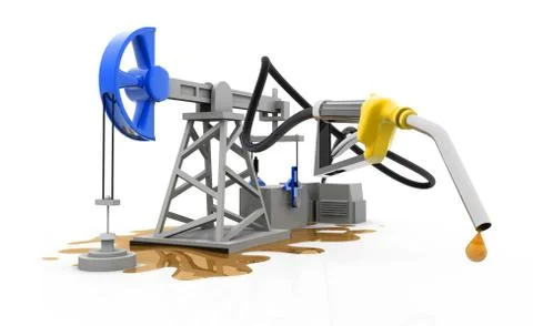 Oil pump-jack with nozzle. Stock Illustration