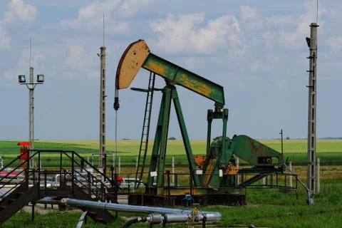 Oil pump jack Stock Photos