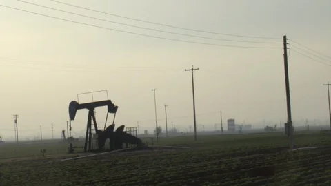 Oil Pump Jack Silhouette Stock Footage