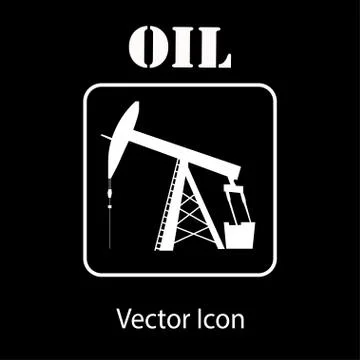 Oil pump jack silhouette Stock Illustration