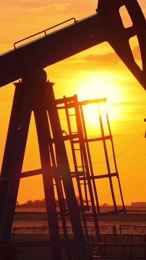 Oil Pump Jack at Sunset Stock Footage 337116098