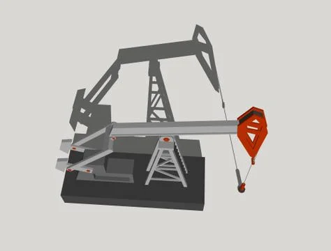 Oil pump jack.Isolated on grey background.3D rendering illustration. イラスト素材