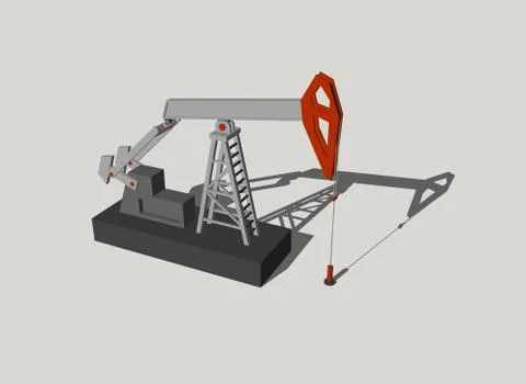 Oil pump jack.Isolated on grey background.3D rendering illustration. 库存插图