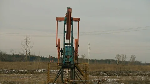 Oil Pump Jacks Vídeo Stock 83491983