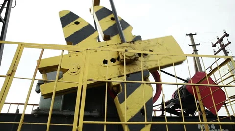 Oil Pump jacks Working Stock Footage 58837606