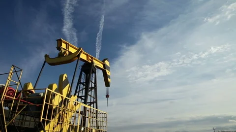 Oil Pump jacks Working Stock Footage 58837749