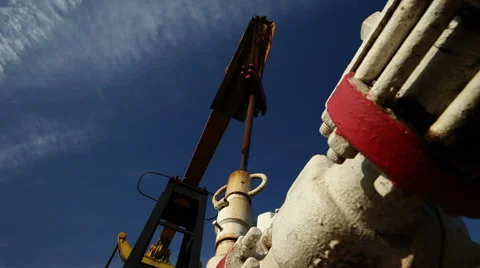 Oil Pump jacks Working Stock Footage 58837923