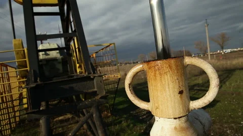 Oil Pump jacks Working Stock Footage 58837990