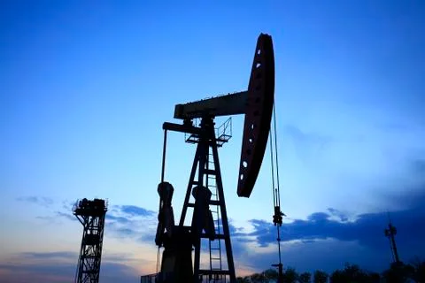 Oil pump is running Stock Photos