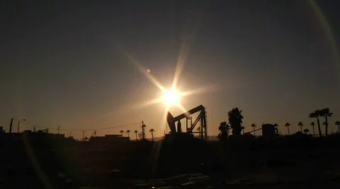 Oil Pump silhouette Stock Footage 354689