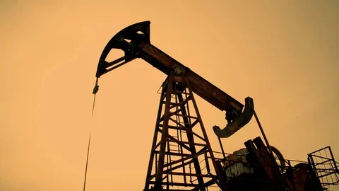 Oil Pump Silhouette Stock Footage 104744027