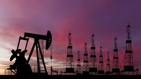 Oil pump on a sunset background. World Oil Industry. Timelapse. Stock Footage 247001967