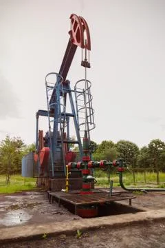 Oil pump in the upper position Stock Photos