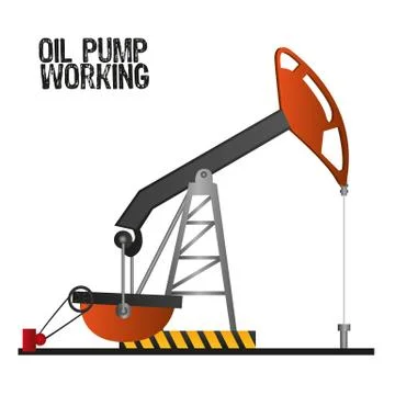 Oil pump working,  isolate on white background, vector illustration Stock Illustration