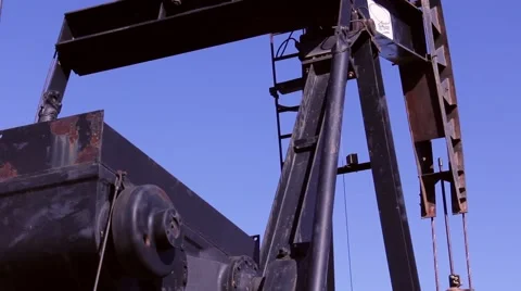 Oil pumping unit low angle Video stock 41381309
