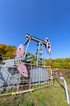 Oil pumpjack - Nodding donkey Stock Photos