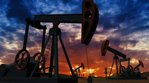 Oil pumps Vídeo Stock 646441