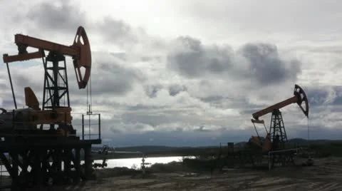 Oil Pumps Stock Footage 8993265