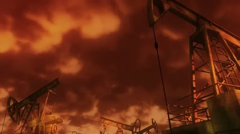 Oil Pumps Stock Footage 12381316