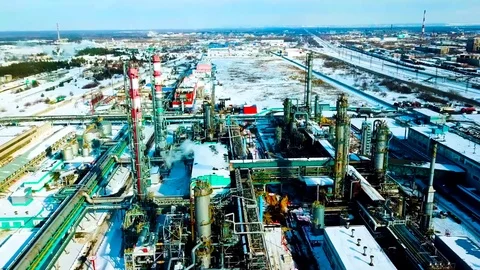 Oil refinery 2 Stock Footage