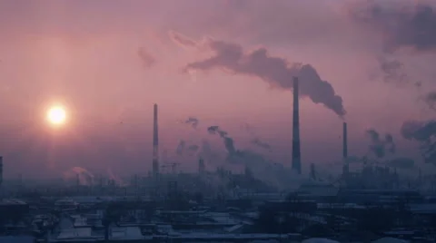 Oil Refinery Air Polution 4K Stock Footage 60396307