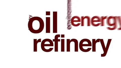 Oil refinery animated word cloud. Stock Footage 71364214