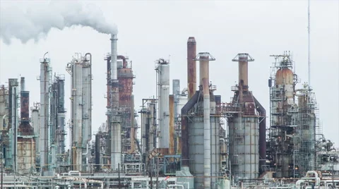 Oil Refinery Closeup Movement Stock Footage 43186609