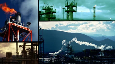 Oil Refinery Composition Stock Footage 25719550