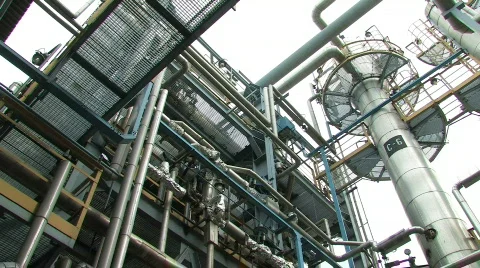 Oil refinery day 5 Stock Footage
