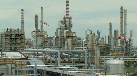 Oil refinery - day Stock Footage 308068