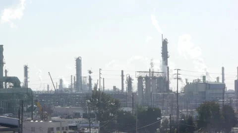 Oil Refinery at Daytime Stock Footage 28839626