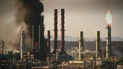 Oil refinery fire 11 HD Stock Footage