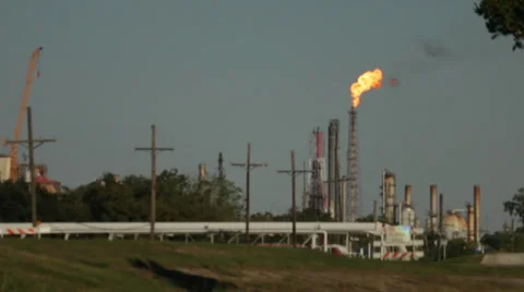 Oil Refinery Flame 02 Stock Footage 34243260