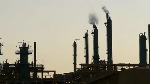 Oil Refinery Stock Footage 8658602