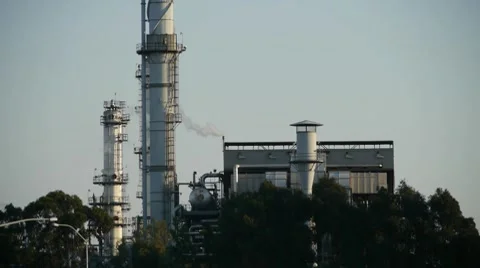 Oil Refinery Stock Footage 8658870