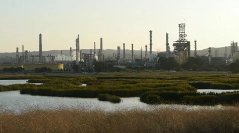 Oil Refinery Stock Footage 8659975